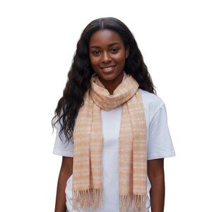 Houndstooth Print Scarf Peach One Size
